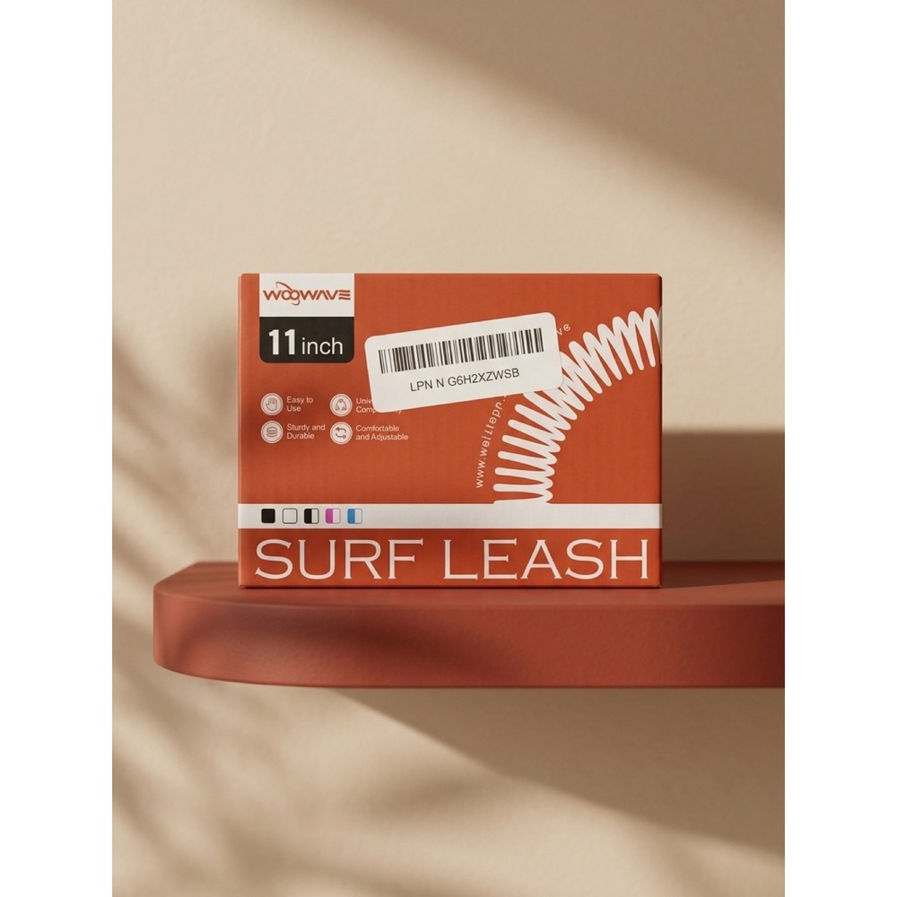 WOOWAVE 11 Inch Surf Leash TPU Coiled Adjustable Universal Compatibility Clear